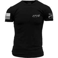 Durable - Unisex Tops Grunt Style 1776 Flag T-shirt - Black