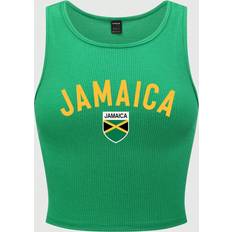 Shein Tank Tops Shein Womens Jamaica Flag Green Tank Top