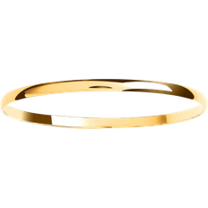 Jewelco London D Shape Slave Bangle Bracelet - Gold