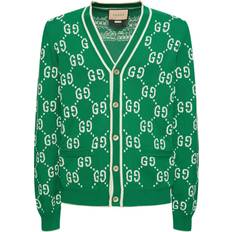 3XL Cardigans Gucci Intarsia Cardigan - Green/Ivory