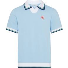 Casablanca Diamont Logo Pique Polo - Pale Blue