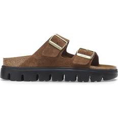 Birkenstock Arizona Platform Suede Leather - Dark Tea/ Black