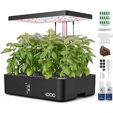 Idoo Hydroponics Herb Garden Growing Kit Black