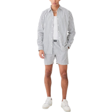 Men - Sets Jumpsuits & Overalls boohooMAN Oversized Poplin Pinstripe Branded Waistband Short Set - Grey