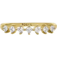 Fossil Jewelry Fossil Hazel Classic Glitz Band Ring - Gold/Transparent