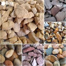 Cotswold, 20kg 40 Stone Coloured Pebbles Cobbles Slate