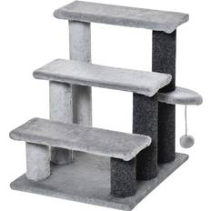 Pets Pawhut Pet Stairs with 3-step Stair, Scratching Posts, Ball