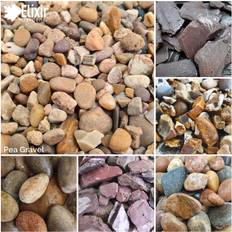 Pea Gravel, 20kg 40 Stone Coloured Pebbles Cobbles Slate