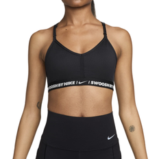 Nike Women's Indy Light Support Padded V Neck Sports Bra - Black/Sail