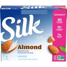 Milk & Plant-Based Beverages Silk Unsweetened Original Almond Milk 64fl oz 3pack