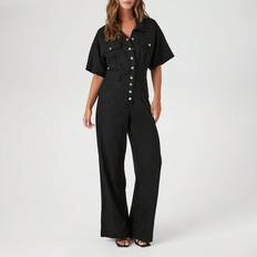 Shein Linen SnapButton Jumpsuit
