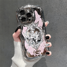Shein One Silver Electroplated Embossed Shockproof Phone Case For IPhone7/8/11/12/13/14/15/X/XR/Xs/Plus/Pro/Pro Max/SE2