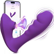Sex Toys Gogerstar Purple G-Spot Vibrator, 2 in 1 Sex Clitoris Licking Dildo Sucking Vibrators with 10 Vibration&Suction Modes,Dildo Vibrabrater Adult Sex Toy