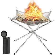 Stainless Steel Fire Pits & Fire Baskets Shatchi Foldable Stainless Steel Mesh Fire Pit