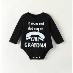 Elastane Bodysuits Shein Baby Boy Slogan Graphic Bodysuit