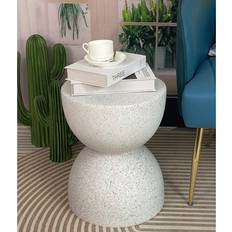 Metal - White Small Tables Speckled Side Small Table 35cm
