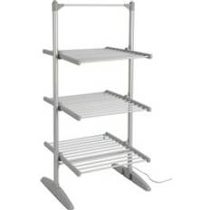 Gr8 Home Large Electric Tower Clothes Airer 3 Tier Folding Heated Drying Rack Towel Dryer Silver Size