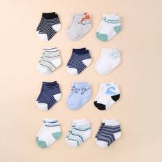 Socks Shein Pairs Of Baby Boy Crew Neck Socks For Toddlers Cute Dinosaur Striped Socks