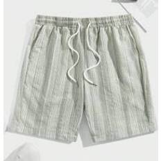 Shein Multifärgade Byxor & Shorts Shein Men's Woven Striped Print Drawstring Waist Loose Fit Casual Shorts With Pockets