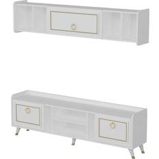 Guld Vægskabe Alya White Gold TV-Schränke 180 x 40 x 27 cm Wandschrank