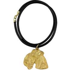 Lakeland Lakeland terrier dog collar, gilded pendant for einzigarti