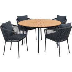 House Nordic Cleveland trädgård set matbord Ø130cm Matgrupp
