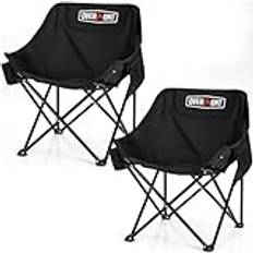 Overmont OVERMONT 2-pack hopfällbar campingstol ultralätt 2,6 kg per stol bärbar ryggsäcksstol med sidoficka och mugghållare 135 kg kapacitet, för utomhusbruk, trädgård, picknick, fiske, strand