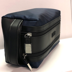 Dior DIOR Navy & Black Mens Toiletry Bag Kit Pouch Travel Case Dual Zipper