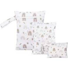 Shein 3pcs Rainbow Floral Pattern Baby Diaper Wet/dry Bag Storage Bag