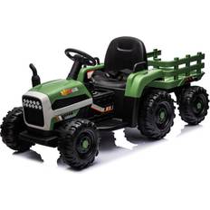 Son Véhicules Électriques None Emerald Ride Tractor with Trailer,24V Battery Powered Electric Tractor Toy, 200w*2motor 1.86-4.97MPH/Remote Control,electric car for kids,Three speed