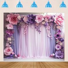 Photo Backgrounds Shein pc Flower Backdrop Photography Background Wedding Background Floral Photography Backdrop Dessert Table Decor Party Decor Supplies Home Decor Holiday D