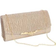 Women Bag Party Glitter Bag For Women Girls Wedding Clutches Chain Shoulder Bagchampagne Cream