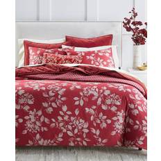 Textiles Charter Club Holiday Botanical Duvet Cover Red