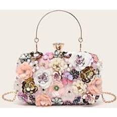 Pink Clutches Shein New Handmade Beaded Floral Clutch Bag For Evening Party Collection