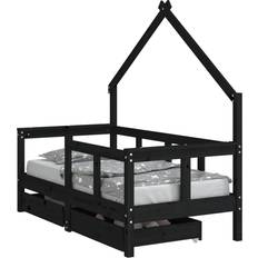 Kids Bed with Drawers Solid Pinewood