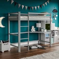 Kids beds with desk Latitude Run Muskoka Single 3' Bed Frames High Sleeper Loft Bed with Built-in-Desk