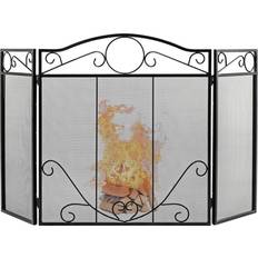 Costway 3-Panel Freestanding Fireplace Screen Folded Fire Doors