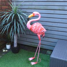 17 Stories 89cm Metal Flamingo Garden Ornament Pink 48cm