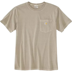 Carhartt Re Engineered Relaxed Fit Lightweight Short Sleeve Garment Dyed Pocket T-shirt - Greige
