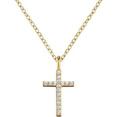 Cross Pendant Necklace - Gold/Transparent