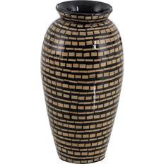 Bamboo Interior Details BigBuy Home Black Beige Bamboo Vase 21.1cm