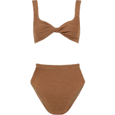 Brown Bikini Sets Hunza G Jamie Bikini - Metallic Cocoa