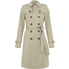 Elastane/Lycra/Spandex Coats Hobbs Saskia Shower Resistant Trench Coat - Sage Green