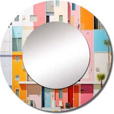 Interior Details Design Art Minimalism Hotels Lodges I Pink/Blue/Silver Wall Mirror 23