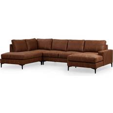 Asir Group INC Corner 35.4331 H x 123.622 W x 35.4331 D in Brown Sofa 3 Seater