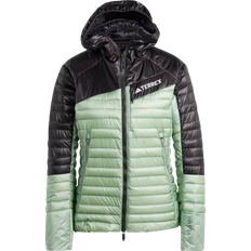 Adidas Women's Terrex Techrock Down Hooded Jacket - Silver Green/Black