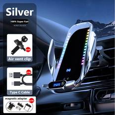 Maxpower Silver 20W Car Wireless Charger for iPhone 14 13 12 11 Pro XS X Samsung S21