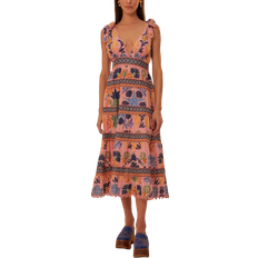 Women - XXS Dresses Farm Rio Seashell Tapestry Midi Dress - Pink