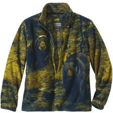 Bear All Over Print Fleece Jacket - Green