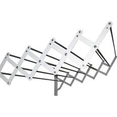 White Plastic Coated Extendable Clothesline with 10 Aluminium Rods 120cm